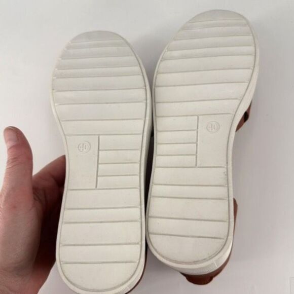 Journee Collection Seena Wedge Sneaker Sandal Cut out Size 40, brown Size 10 - Picture 6 of 6